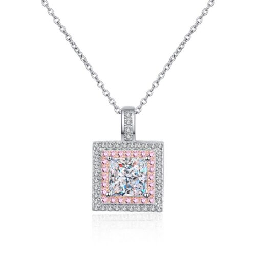 AZ807-X Fashion Trend Luxury Classic Moissanite Diamond-set 1ct Square Necklace Women 925 Silver Party Charms Jewelry Gift