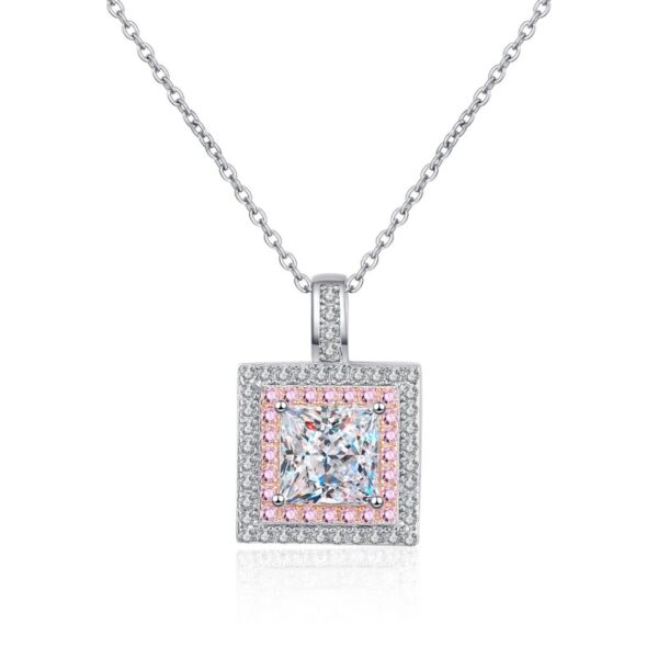 AZ807-X Fashion Trend Luxury Classic Moissanite Diamond-set 1ct Square Necklace Women 925 Silver Party Charms Jewelry Gift