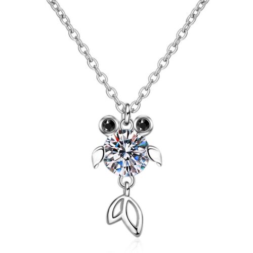 AZ036-X Butterflykiss 0.8 Carat Moissanite Necklace For Women Sparkling Diamond Pendant Solid Silver 925 Jewellery Luxury Party Jewelry