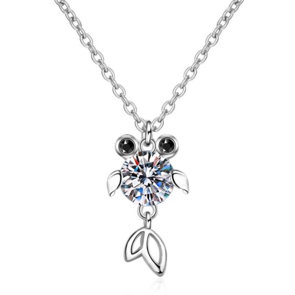AZ036-X Butterflykiss 0.8 Carat Moissanite Necklace For Women Sparkling Diamond Pendant Solid Silver 925 Jewellery Luxury Party Jewelry