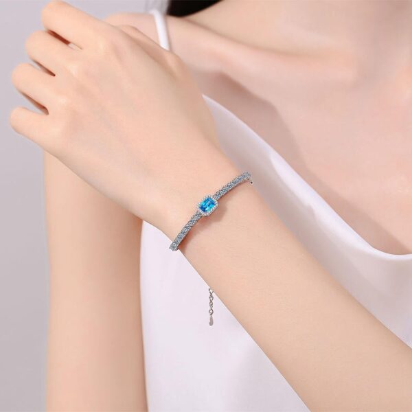 AZ921-S Brilliant 1ct Moissanite Personalized Bracelet for Women, Classic PT950 Platinum Stretch Adjustable Luxury Designer Fine Jewelry