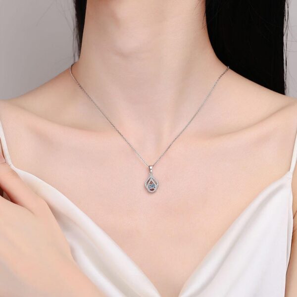 AZ696-X Fashion Trend Luxury Fine Simple Classic 1ct Moissanite Rectangle Necklace For Women 925 Silver Party Charm Jewelry