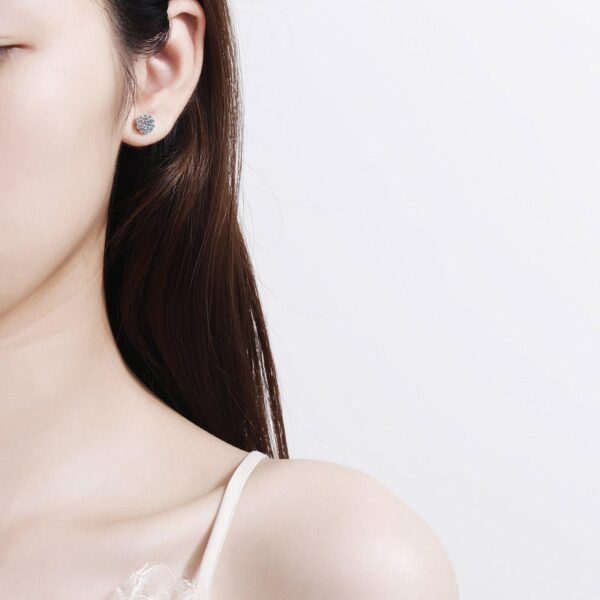 AZ053-E Fine Jewelry Girl 18K White Gold Earplug Stud Earrings for Women Wedding Moissanite Diamond 1ct D Color Daughter Birthday Gift
