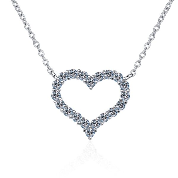 AZ216-X PT950 Female Heart-Shaped Lady Pendant Short Section Lockbone Chain Pendant Moissanite Diamond Necklace Factory Direct Wholesale