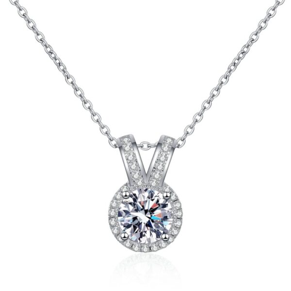 AZ847-X Fashion Trend Luxury Classic Moissanite Diamondset 1ct V Round Necklace Women 925 Silver Party Charms Jewelry Gift