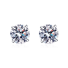 AZ467-E Moissanite Stud Earrings 0.4-4 CT White Gold Plated Sterling Silver D VVS1 Lab Diamond Round Ear Studs For Women