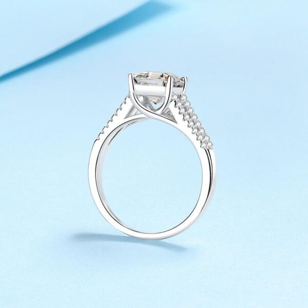 AZ550-J 18k White Gold Double Halo Platinum Pt950 Rings for Women with 2ct Moissanite Sparkle Fine Jewelry Gift