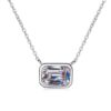 AZ655-X Fashion Trend Luxury Classic Moissanite Diamond-set Rectangle Necklace Women 925 Silver Party Charms Jewelry Gift