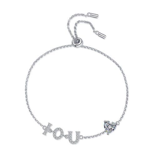 AZ439-S Luxury White Gold 18K 0.64ct Women All Chain Five Four-leaf Clover Micro-inlaid Moissanite Bracelets Platinum Pt950 Fine Jewelry