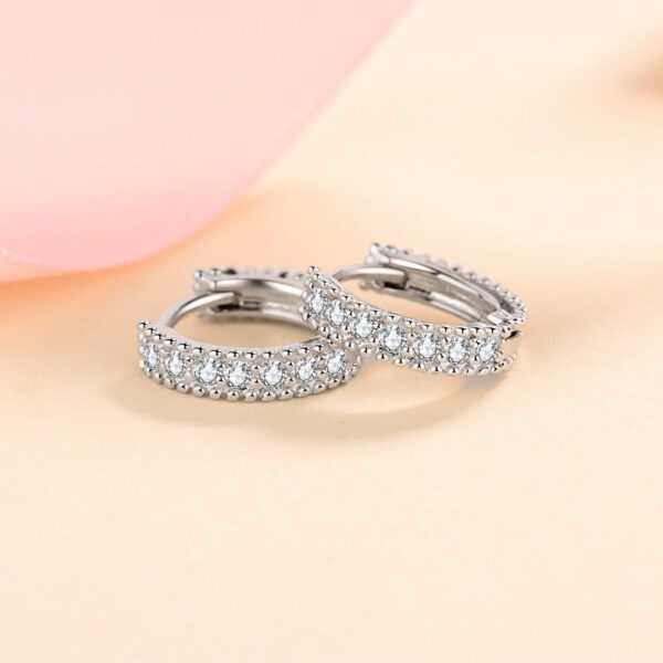 AZ309-E S925 silver earrings for women D color moissanite earrings simulated diamond ear hooks small fresh ear jewelry