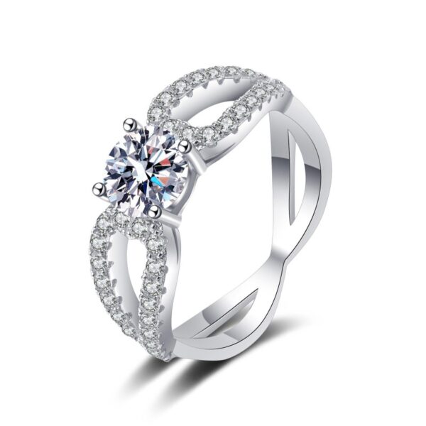 AZ351-J Lab Grown Diamond Women's Ring 925 Sterling Silver 1CT D VVS Diamond Mermaid Wedding Engagement Ring Anniversary Gift To Wife