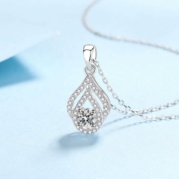 AZ696-X Fashion Trend Luxury Fine Simple Classic 1ct Moissanite Rectangle Necklace For Women 925 Silver Party Charm Jewelry