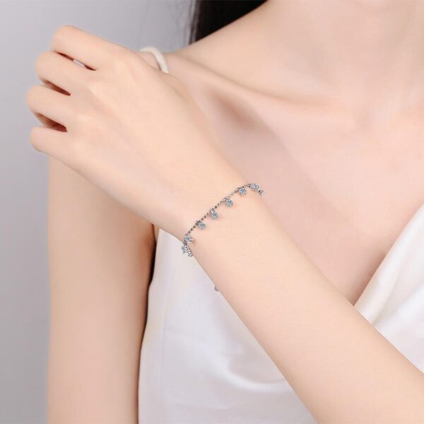 AZ664-S Luxury Group Inlaid Moissanite 8.3/8.6/9.1Carat Buckle Bracelet, Unique Eye-catching Platinum PT950 Bracelet Female Fine Jewelry