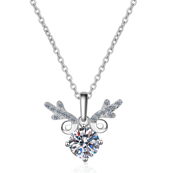 AZ120-X 0.3ct S925 Sterling Silver Moissanite Lock Bone Chain Dynamic Pendant Necklace Chilled Minimalist GBA Certified Free Gift Box