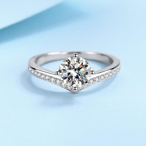 AZ352-J 1 carat moissantie ring for Women wedding anniversary ring 100% 925 Sterling Silver Ring