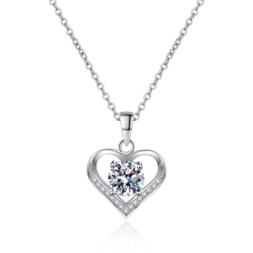 ZnXdM0Rgxk0t0MzGwl1MKTzp5OjC0Uod-800x800-1 AZ868-X 18K White Gold Platinum Pt950 1 Carat Moissanite Necklace for Women Love Heart Pendant Luxury Collarbone Chain for Girlfriend
