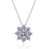 AZ745-X S925 Sterling Silver New Luxury Full Diamond Sunflower 1-2CT Moissanite Necklace Suitable for Women's Party Jewelry