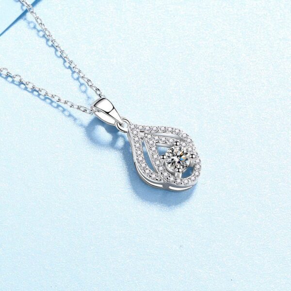 AZ696-X Fashion Trend Luxury Fine Simple Classic 1ct Moissanite Rectangle Necklace For Women 925 Silver Party Charm Jewelry