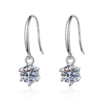 AZ299-E Sterling Silver Lab Diamond Drop Earring Women Round Cut Moissanite Ear Hook Earrings D Color GRA Certificated Jewelry