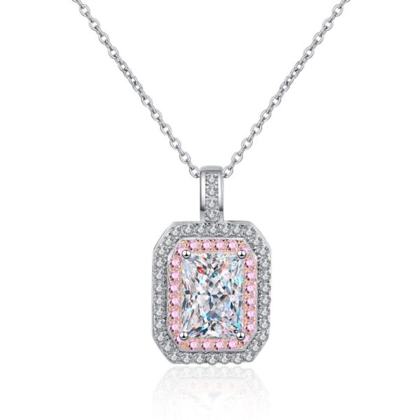 AZ809-X Luxury Platinum Pt950 Necklaces 1 carat Square Sugar Moissanite Diamond Pendant Sweet Temperament for Girlfriend Birthday Gift