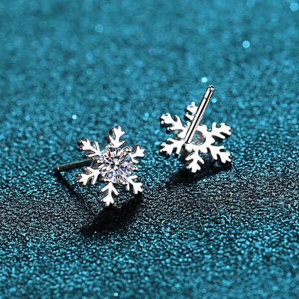 AZ108-E Test Passed Moissanite Stud Earrings Women Snowflake Earring 925 Sterling Silver Plated Rhodium Sparkly Fine Jewelry Gift