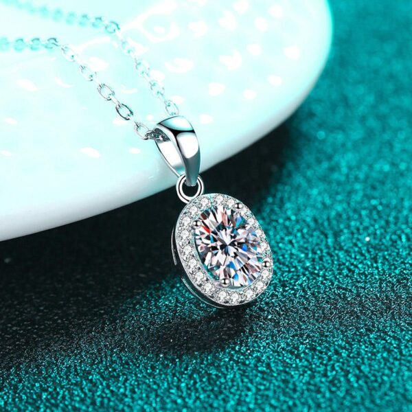 AZ649-X 18K White Gold Platinum PT950 1ct Moissanite Pendant for Women Necklace Semi-Customizable Design Jewelry