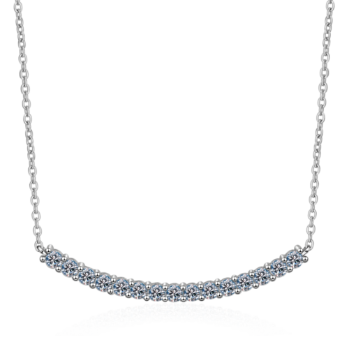 AZ105-X Platinum PT950 18K White Gold 0.5ct Moissanite Luxury Necklace Pendant for Women Jewelry Dainty Everyday Wear