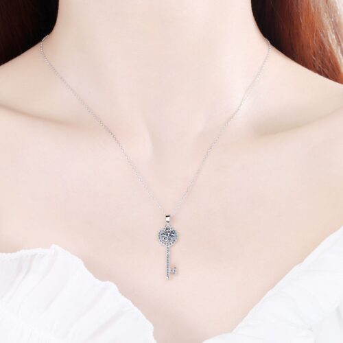 1ct Moissanite Necklace in PT950 Platinum