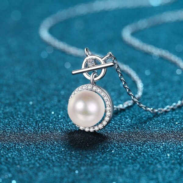 AZ474-X S925 Pure Silver Pearl Necklace Pendant Collarbone Chain Accessory