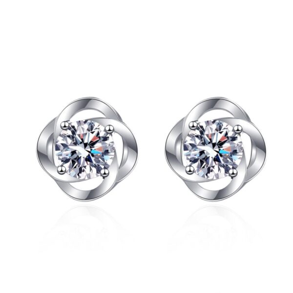 AZ460-E 30ct 50ct Four Claw Minimalist Moissanite Stud Earrings S925 Silver Bestseller GBA Certified Women Trendy Jewelry Free Gift Box