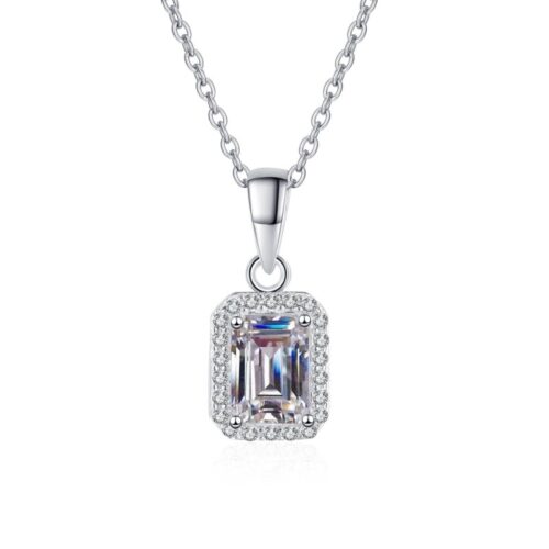 AZ651-X MoisaLuxe Official Store Moissanite Plata Sterling 925 Silver ITriangular Inlaid Moissanite Pendant Necklace For Women Jewelry