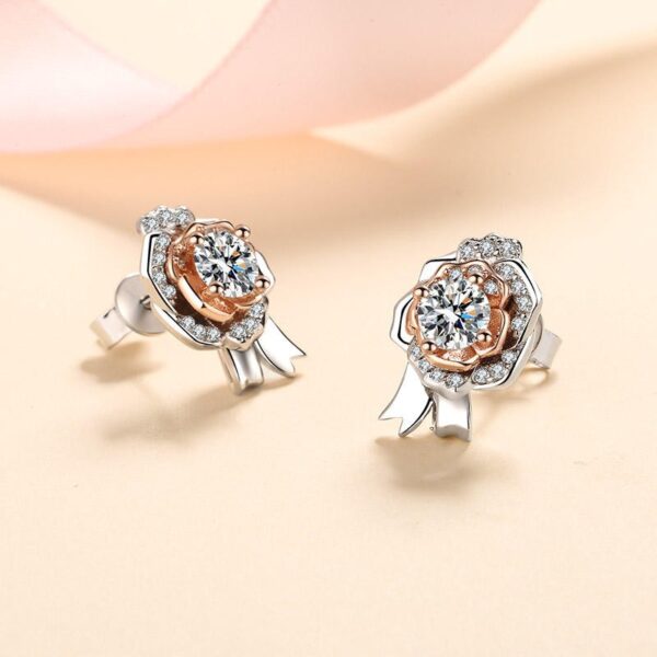 AZ372-E Wedding Party Daughter Fine Jewelry PT950 Platinum Stud Earrings for Women Moissanite Diamond 0.5/1ct Flower Girl Birthday Gift