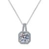 AZ089-X 18K White Gold Platinum PT950 0.5ct Moissanite Pendant Necklaces for Women Jewelry Custom Engraving Option