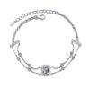AZ920-S Luxury 1ct Moissanite Bracelet 18k White Gold & Platinum PT950 Shimmering Stylish Women's Wedding Fine Jewelry Sparkling Gift