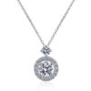 AZ870-X .5CT Moissanite Round Bun Pendant Necklace S925 Sterling Silver Office Chic Minimalist Daily Wear GBA Certified Free Gift Box