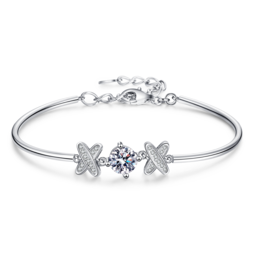 AZ376-S Women Bracelet S925 Sterling Silver Row Diamond Bracelet 9 Stones D Color Moissanous Hand Chain Wedding Party Jewelry