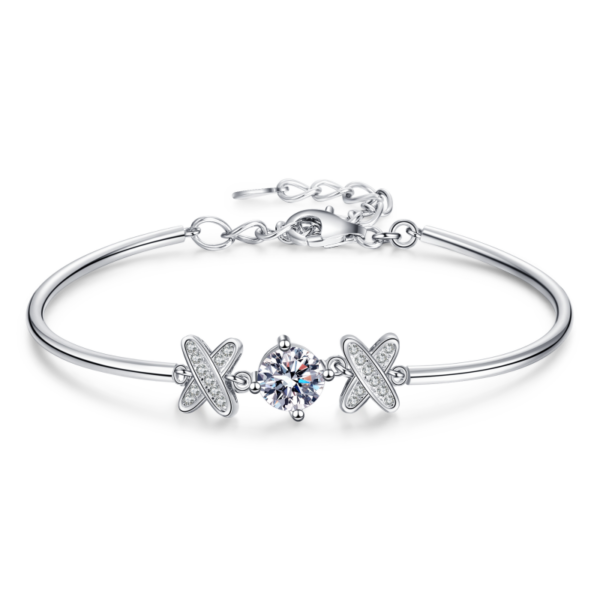 AZ376-S Women Bracelet S925 Sterling Silver Row Diamond Bracelet 9 Stones D Color Moissanous Hand Chain Wedding Party Jewelry