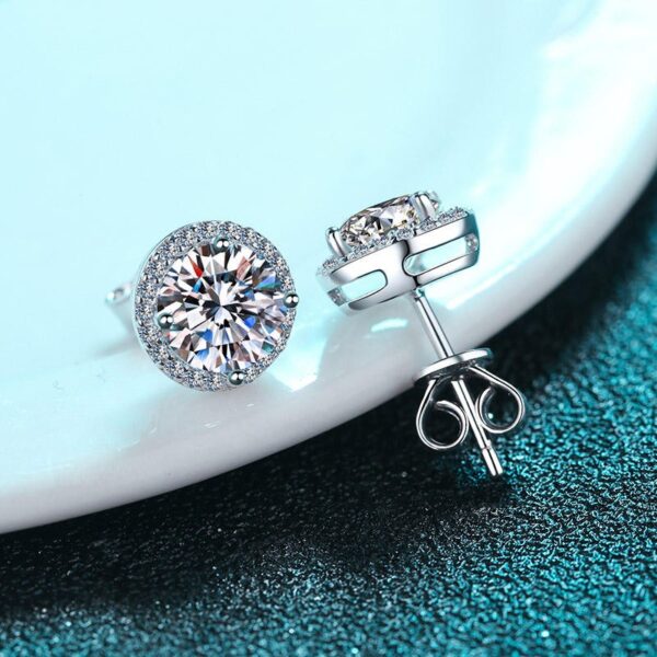AZ298-E D Color Moissanite Earring S925 Sterling Sliver Plated with 18k White Gold Earring for Women Sparkling Fine Jewelry