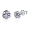 AZ160-E 0.3-1ct 100% Real Moissanite Stud Earrings for Women Bubble Round Sparkling 925 Sterling Silver Earring White Gold Color