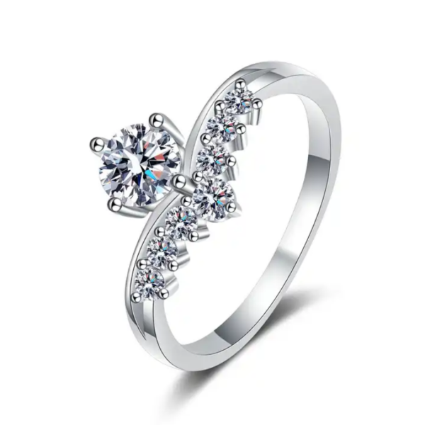 AZ319-J 0.5ct Moissanite Rings Genuine 18K Gold for Women Fine Jewelry Au750 Diamond Ring Wedding Anniversary Engagement Gift