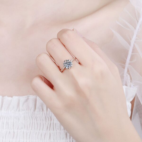 AZ215-J Moissanite Engagement Ring Open Ring Men and Women Models Pair Ring Classic Six-claw Couple Pair Ring