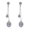 AZ098-E 1CT Moissanite Long Drop Earrings For Women 925 Sterling Silver Brilliant Lab Diamond Brides Bridesmaid Dangling Earrings