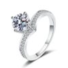AZ352-J 1 carat moissantie ring for Women wedding anniversary ring 100% 925 Sterling Silver Ring