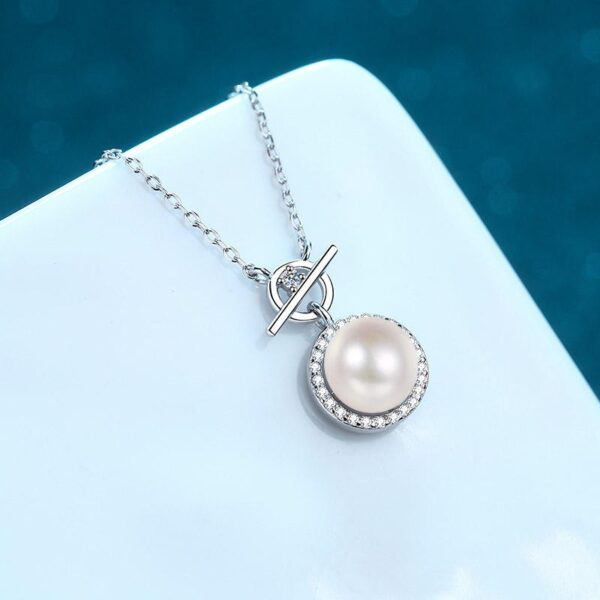 AZ474-X S925 Pure Silver Pearl Necklace Pendant Collarbone Chain Accessory