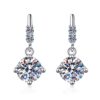 AZ300-E 1carat 2CT Round Moissanite Earrings For Women 925 Sterling Silver Ear-Drops Luxury Fine Jewelry Pass Diamond Tester