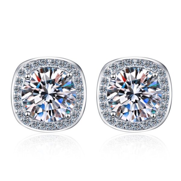 AZ266-E 925 Sterling Silver Moissanite Stud Earrings 1-2 ct D VVS1 Lab Diamond with GRA Fine Jewelry Earring For Women