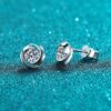 Moissanite Earrings in PT950 Platinum