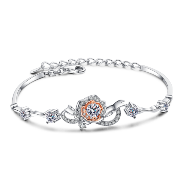 AZ094-X 0.3ct Premium Moissanite Necklace S925 Sterling Silver Petal Pendant Lock Bone Jewelry Women's Luxury Niche GBA Free Gift Box