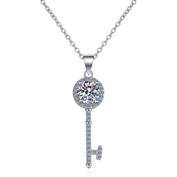 AZ174-X Platinum PT950 18K White Gold 1ct Moissanite Necklace Pendant Love for Women Timeless Wedding Jewelry