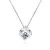 AZ160-X Lnngy 6.5mm Round Bezel Moissanite Pendant Necklace For Women 925 Sterling Silver Clavicle Chain Necklaces Jewelry Collare Mujer